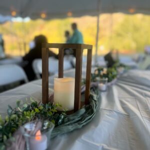 Wooden Lantern Set (LED candle, candle wreath, lantern)